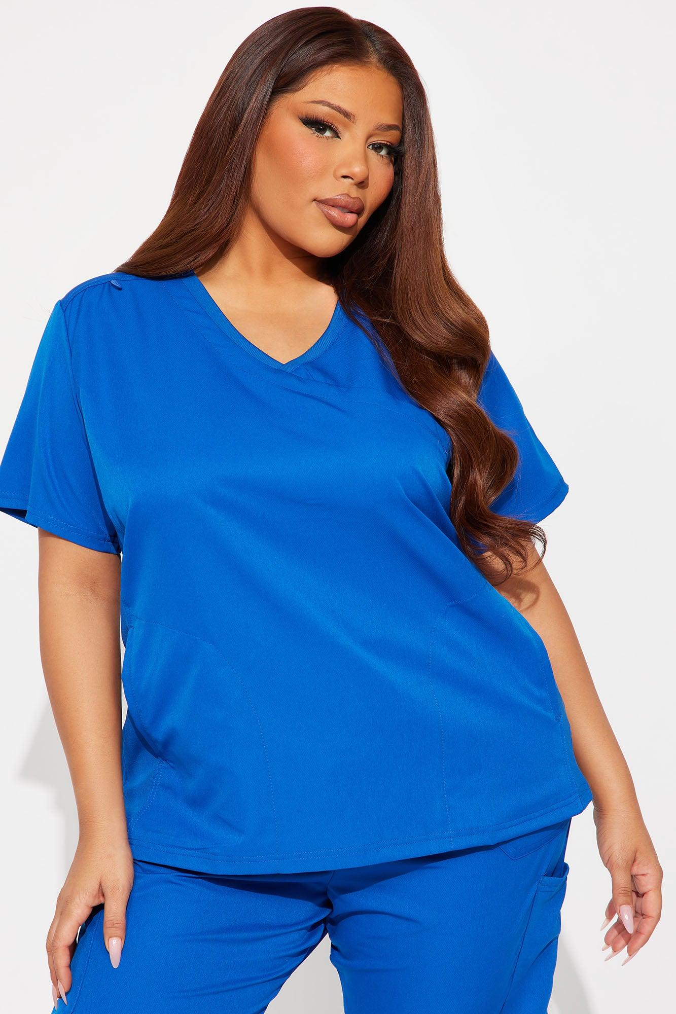 Get To Work Stretch Uniform Scrub Jogger Set - Royal Female Product Image