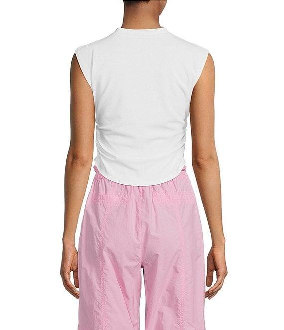 Gianni Bini Knit Mock Neck Cap Sleeve Crop Top Product Image