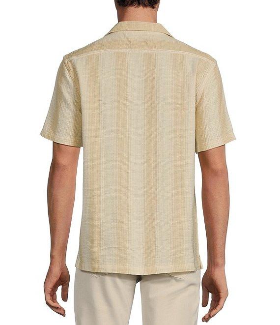 Rowm Tourister Short Sleeve Tonal Stripe Camp Button Front Shirt Product Image