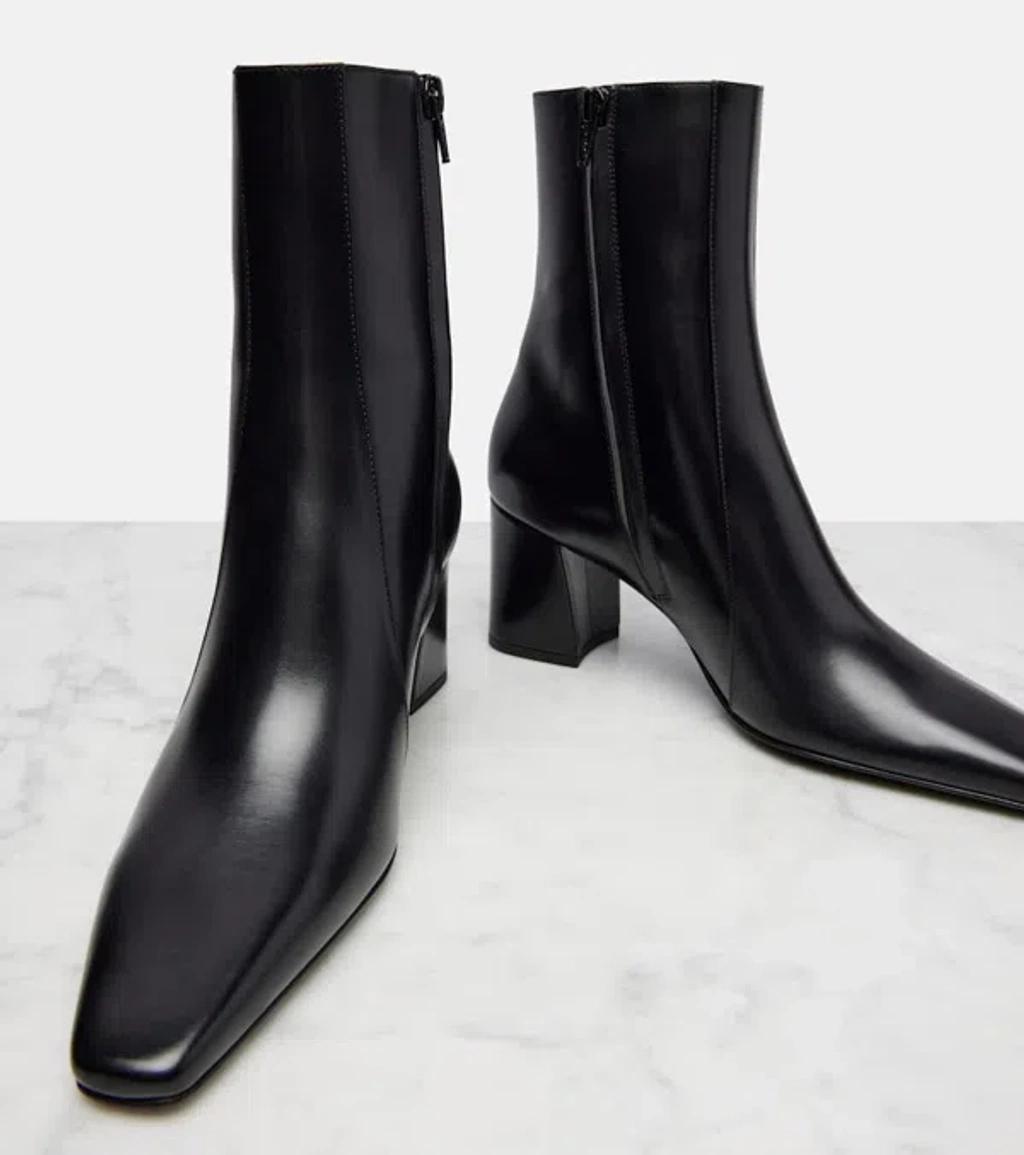 SAINT LAURENT Rainer 75 Patent Leather Ankle Boots In Black Product Image