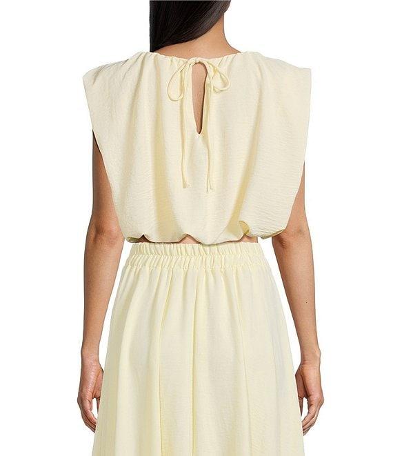 Blu Pepper Coordinating Sleeveless Cropped Tie Back Bubble Top Product Image