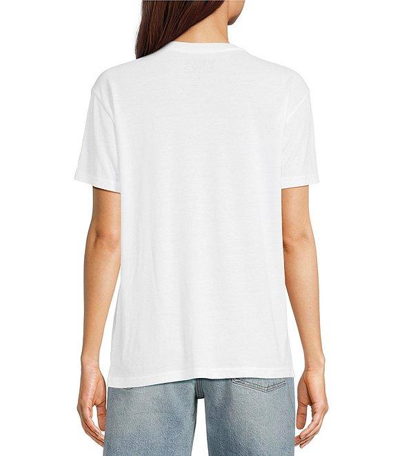 Lucky Brand Knit Rolling Stones Floral Graphic Crew Neck Short Sleeve Tee Product Image