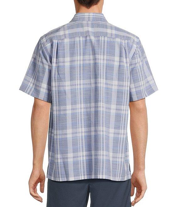Roundtree & Yorke Short Sleeve Large Plaid Polynosic Sport Shirt Product Image