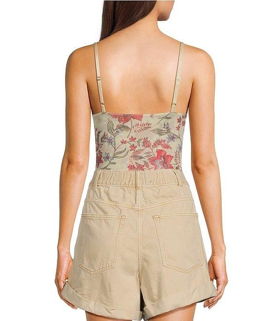 Free People Night Rhythm Printed Sweetheart Neck Bodysuit Product Image