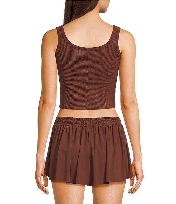 GB Chevron Ribbed Knit Cropped Tank Top Product Image