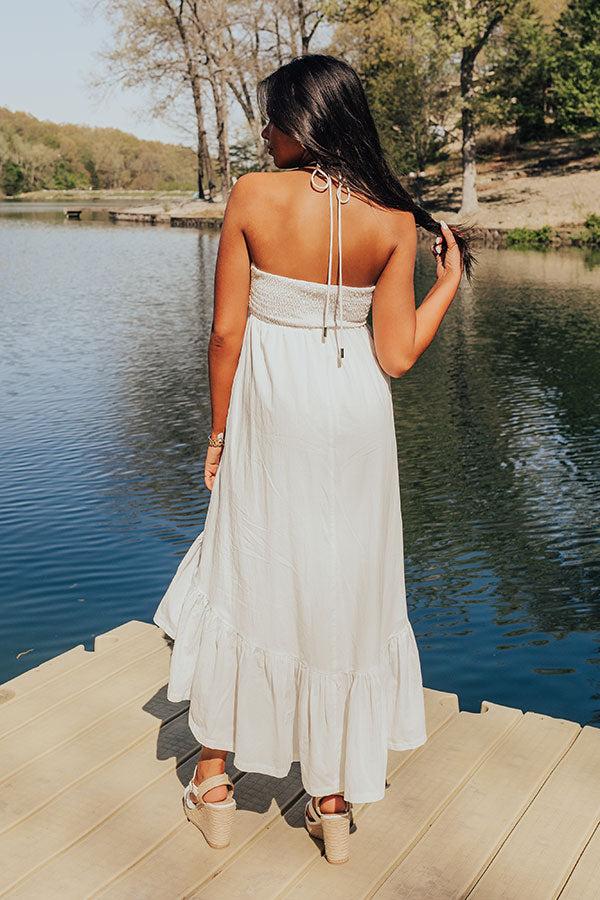 Lakeside Party Halter Midi in White Product Image