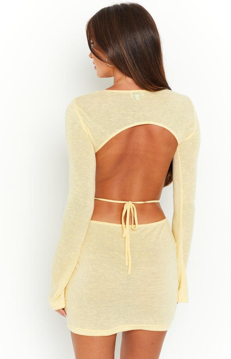 Dacota Yellow Backless Mini Dress Product Image