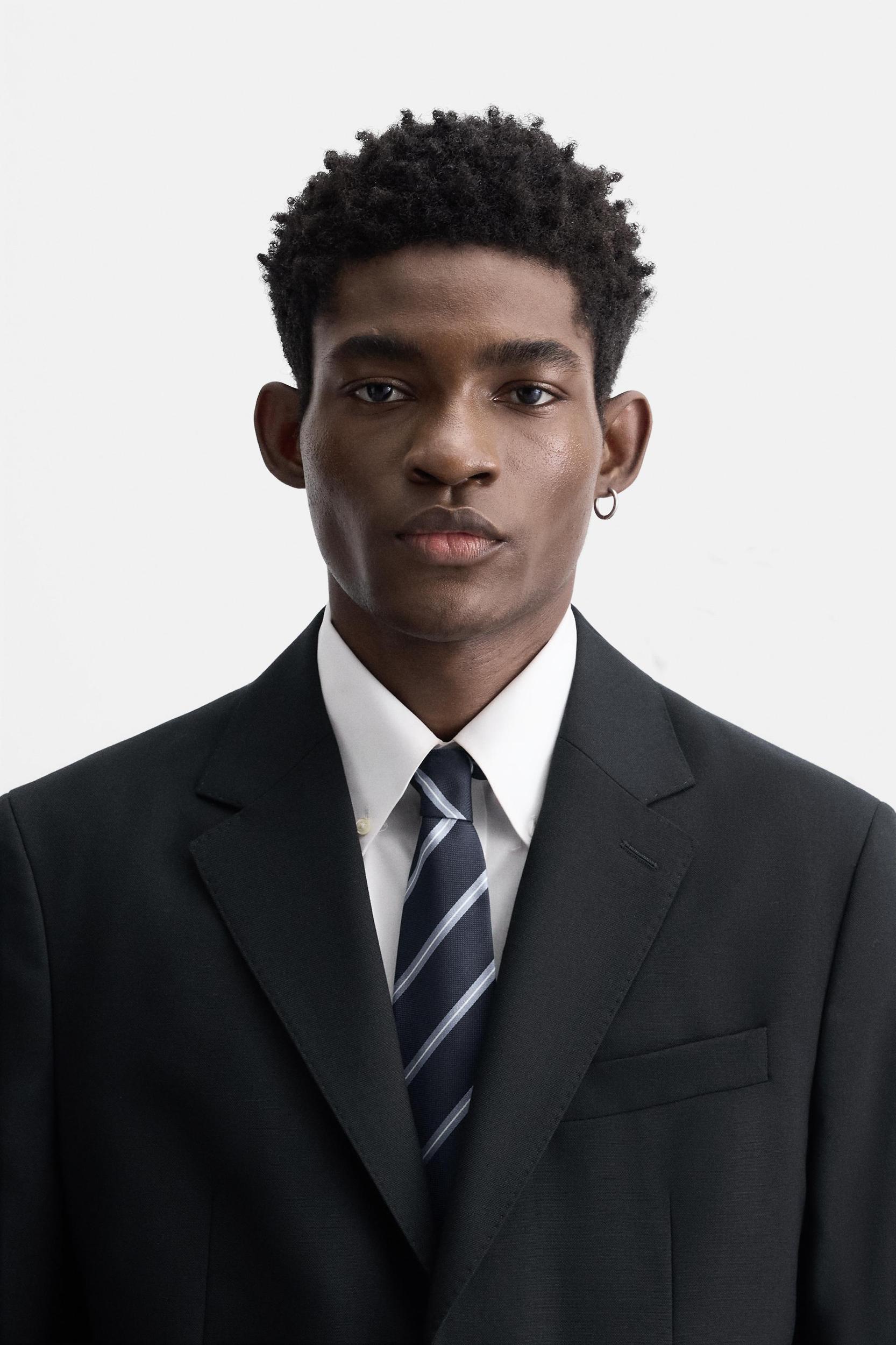 100% SILK STRIPED TIE Product Image