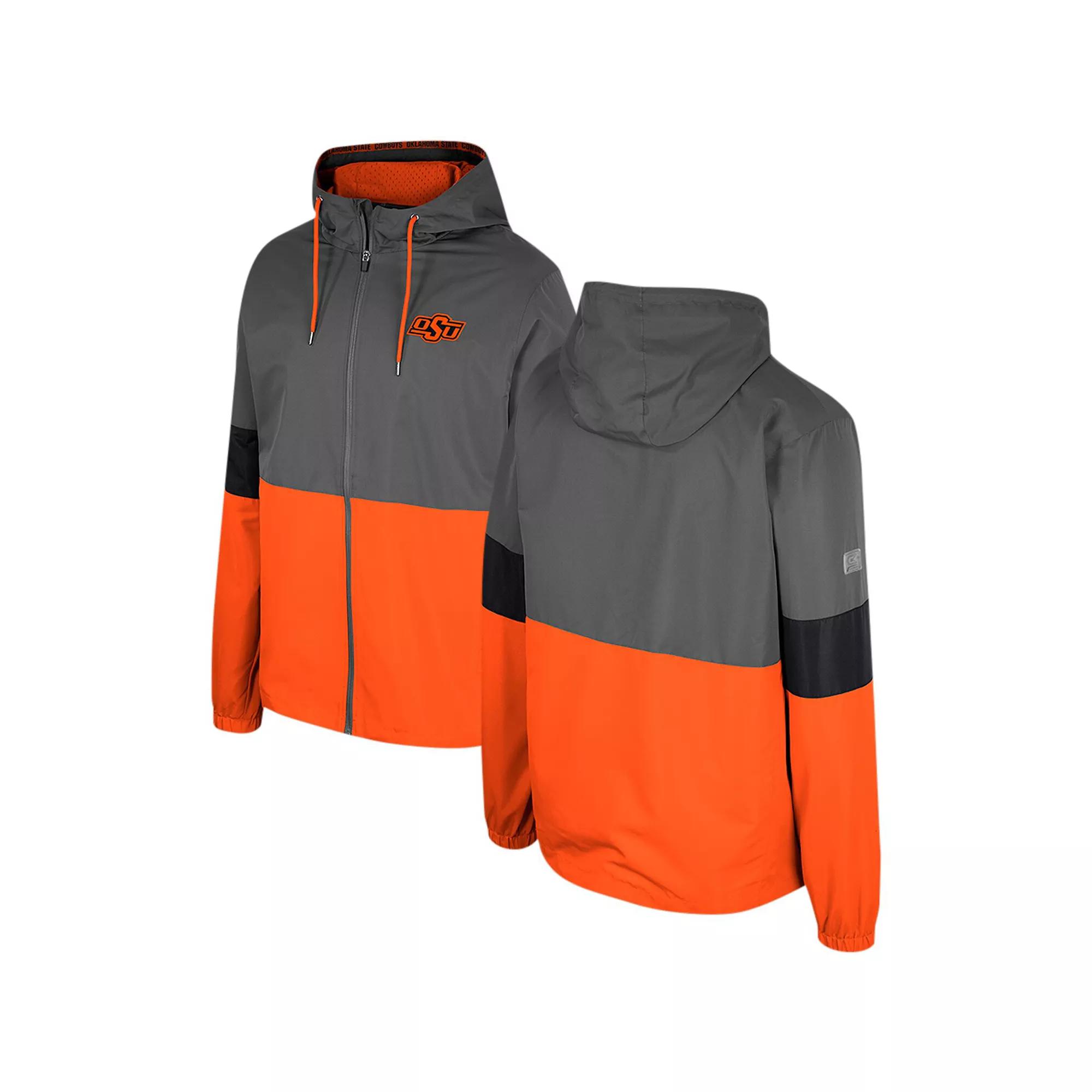 Men's Colosseum Charcoal Oklahoma State Cowboys Miles Full-Zip Jacket, Size: XL Product Image