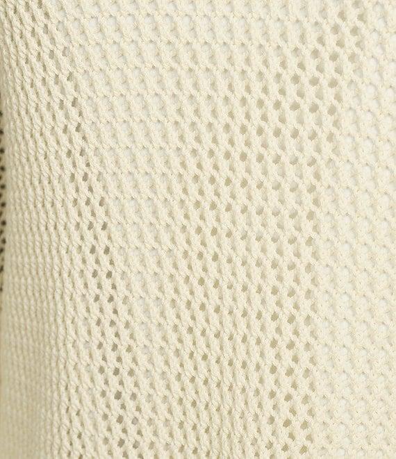 Skies Are Blue Plus Crochet Long Sleeve Scalloped Hem Sweater Product Image