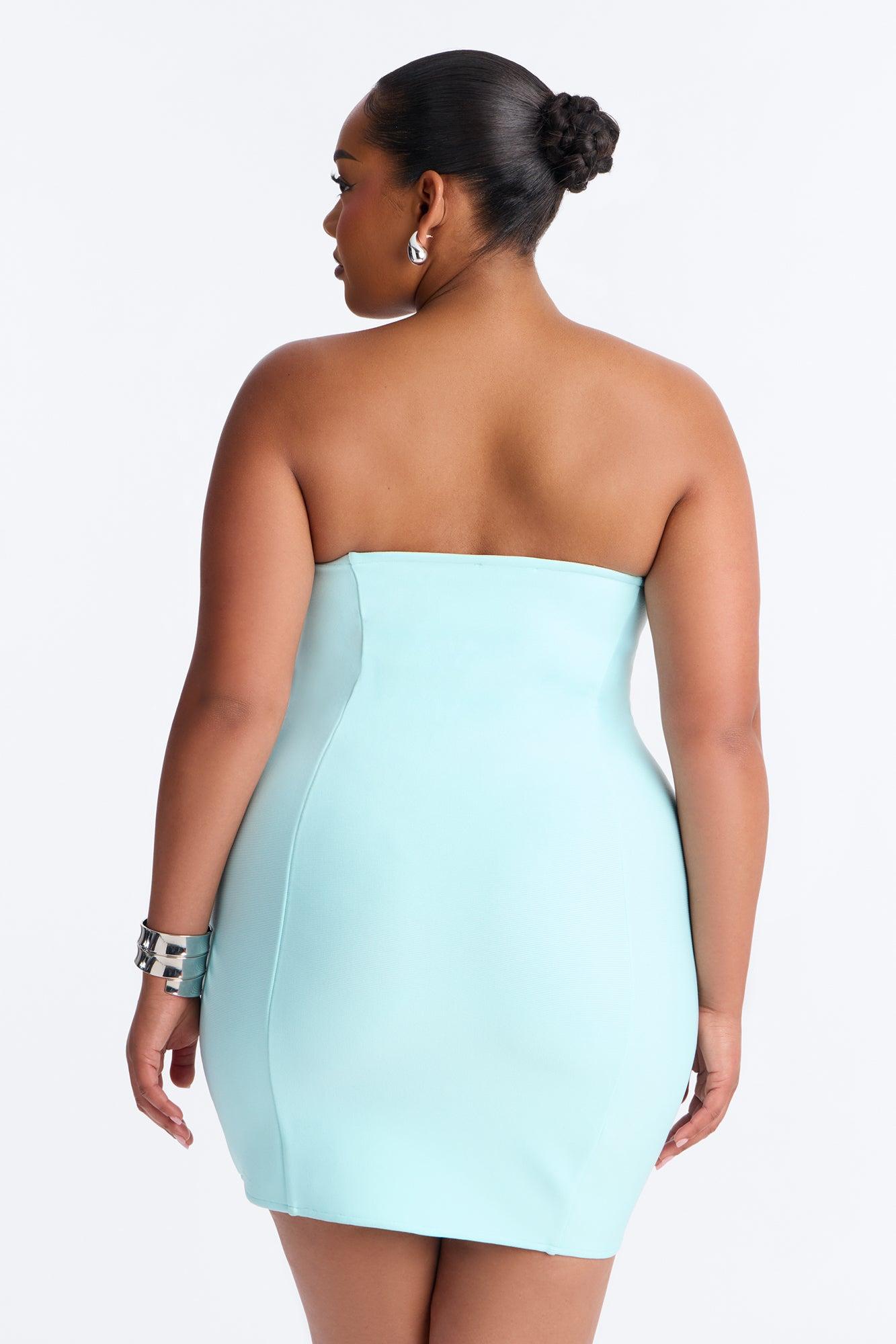 Bahama Mama Beaded Bandage Micro Mini Dress - Light Blue Female Product Image