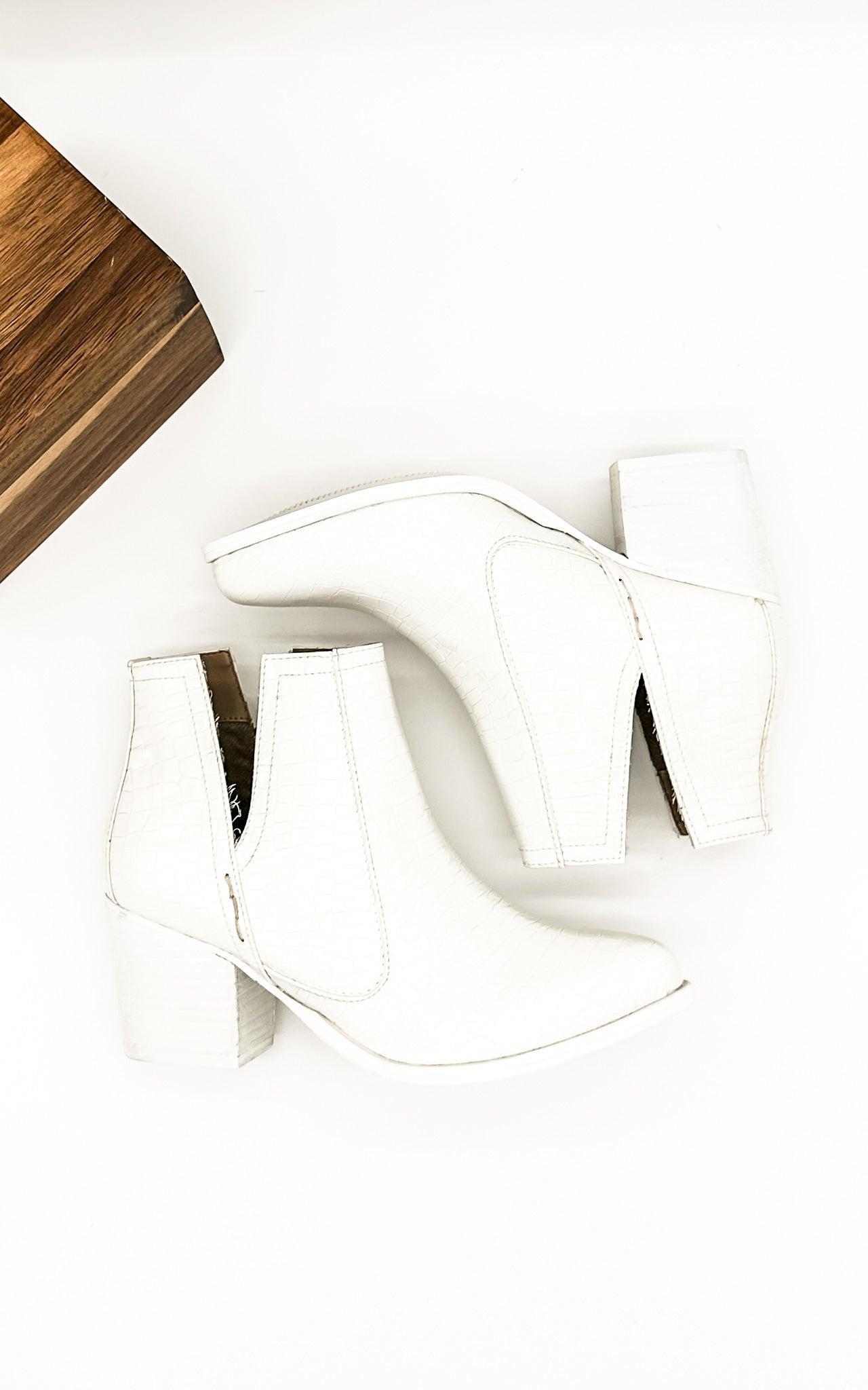 Tarim Bootie in White Croc (Online Exclusive) Product Image