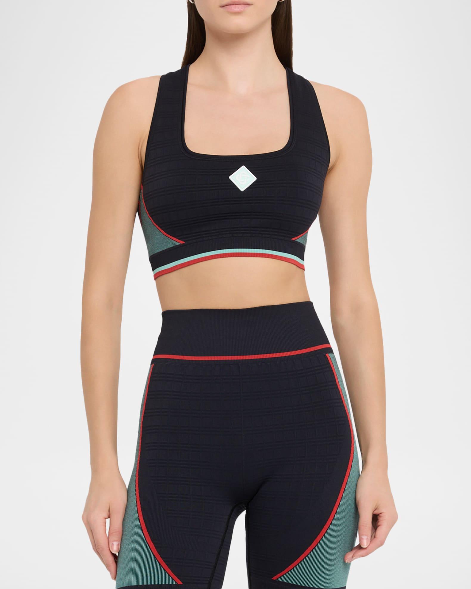 Check Jacquard Seamless Sports Bra Product Image