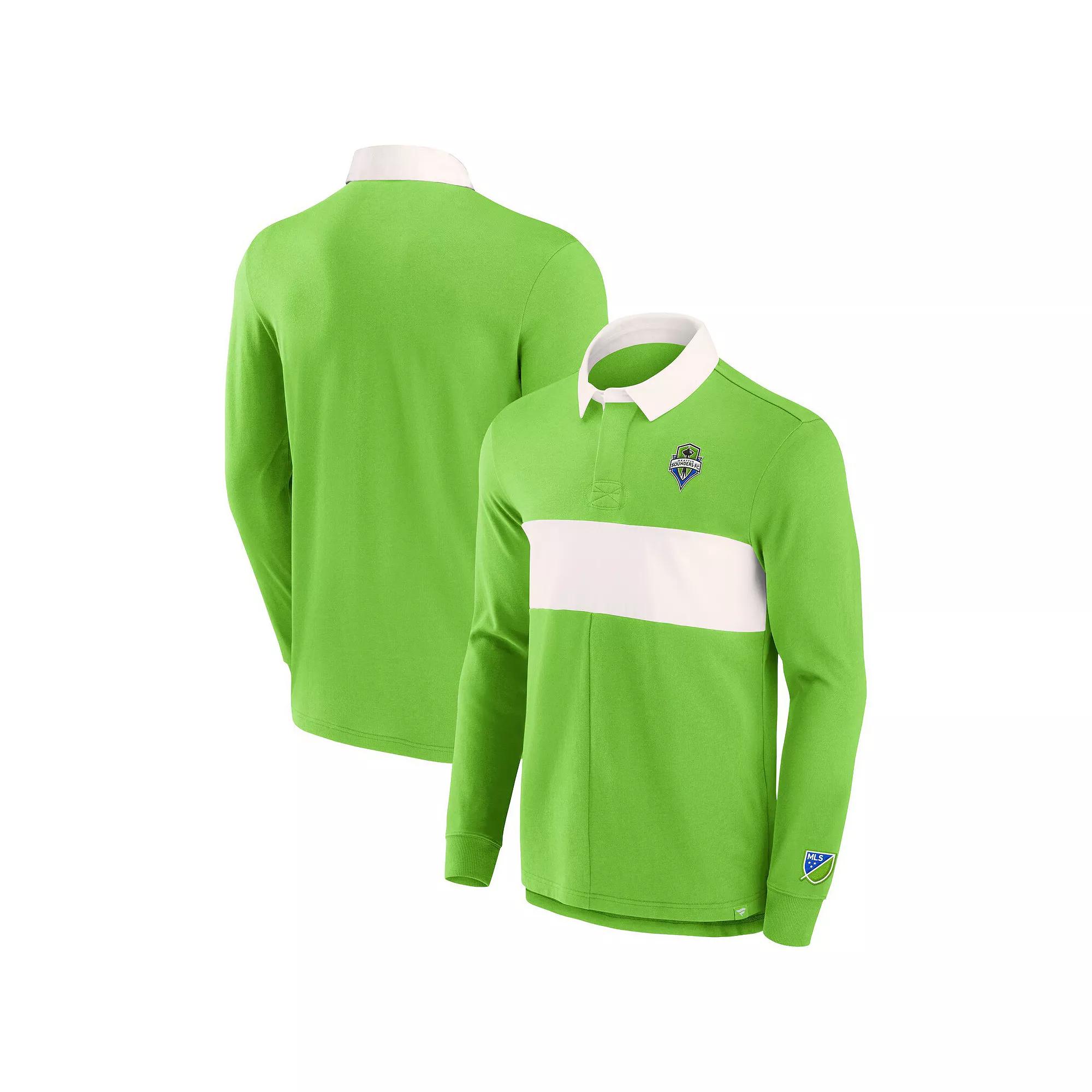 Men's Fanatics Branded Green Seattle Sounders FC Penalty Kick Long Sleeve Polo,  Product Image