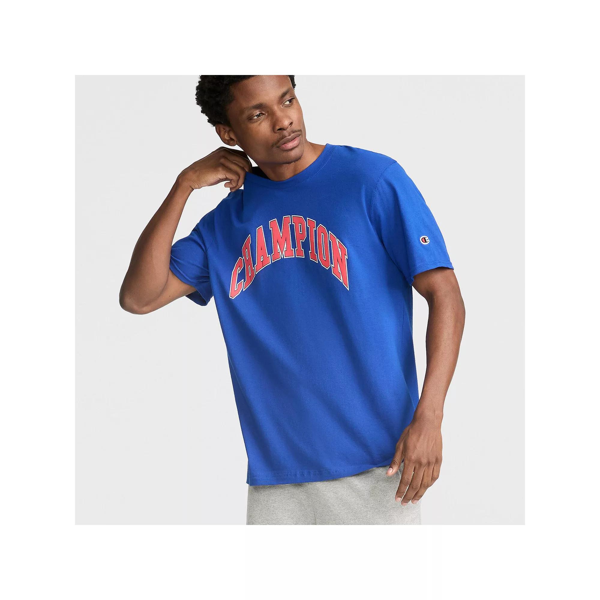 Men's Champion® Classic Logo Graphic Tee, Size: Large, Blue The Web Product Image