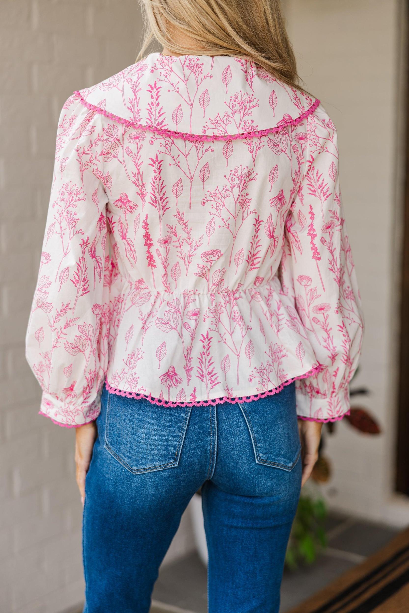 To Know You Pink Floral Blouse Female Product Image