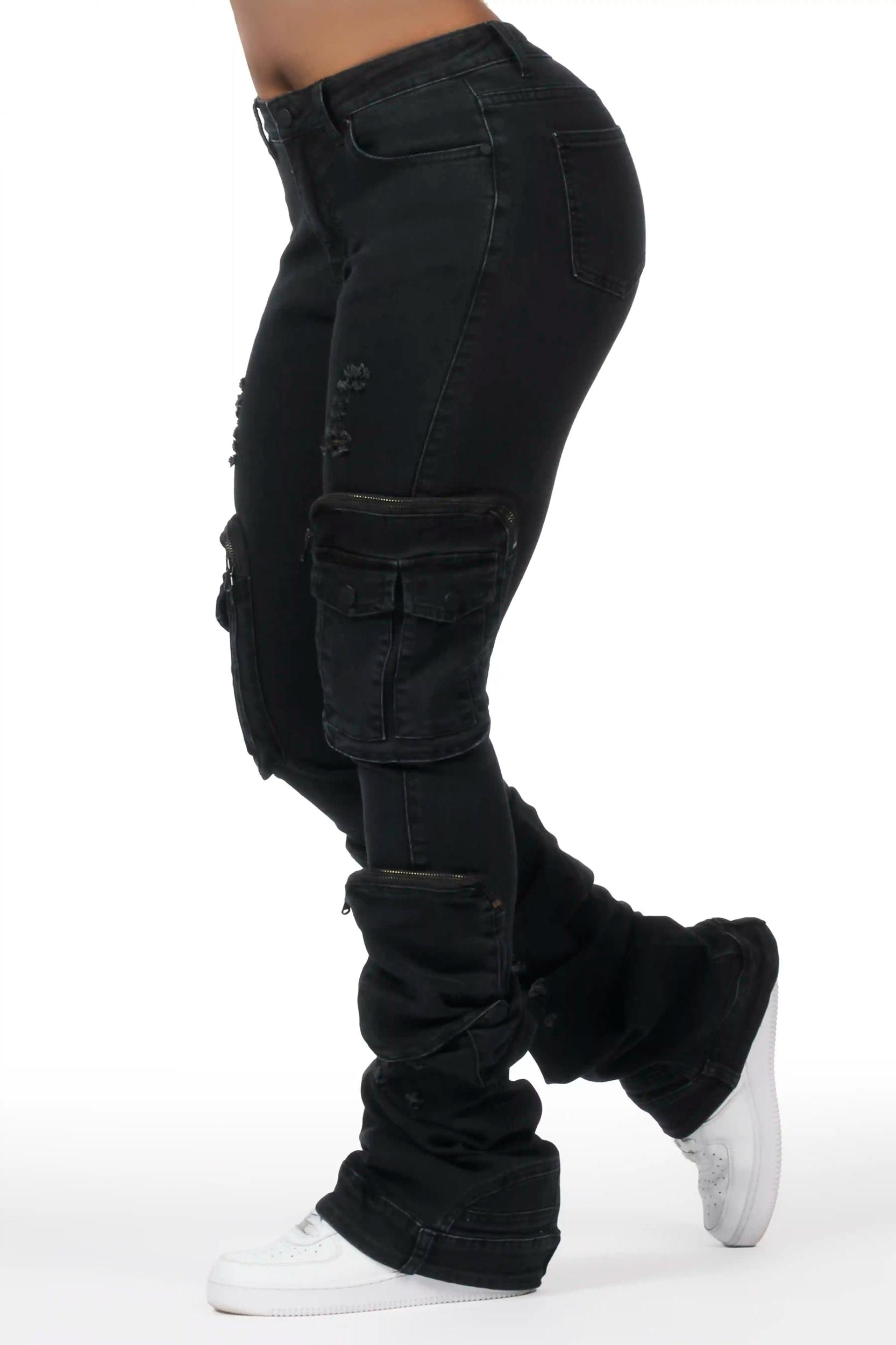 Alisson Black Cargo Super Stacked Jean Female Product Image