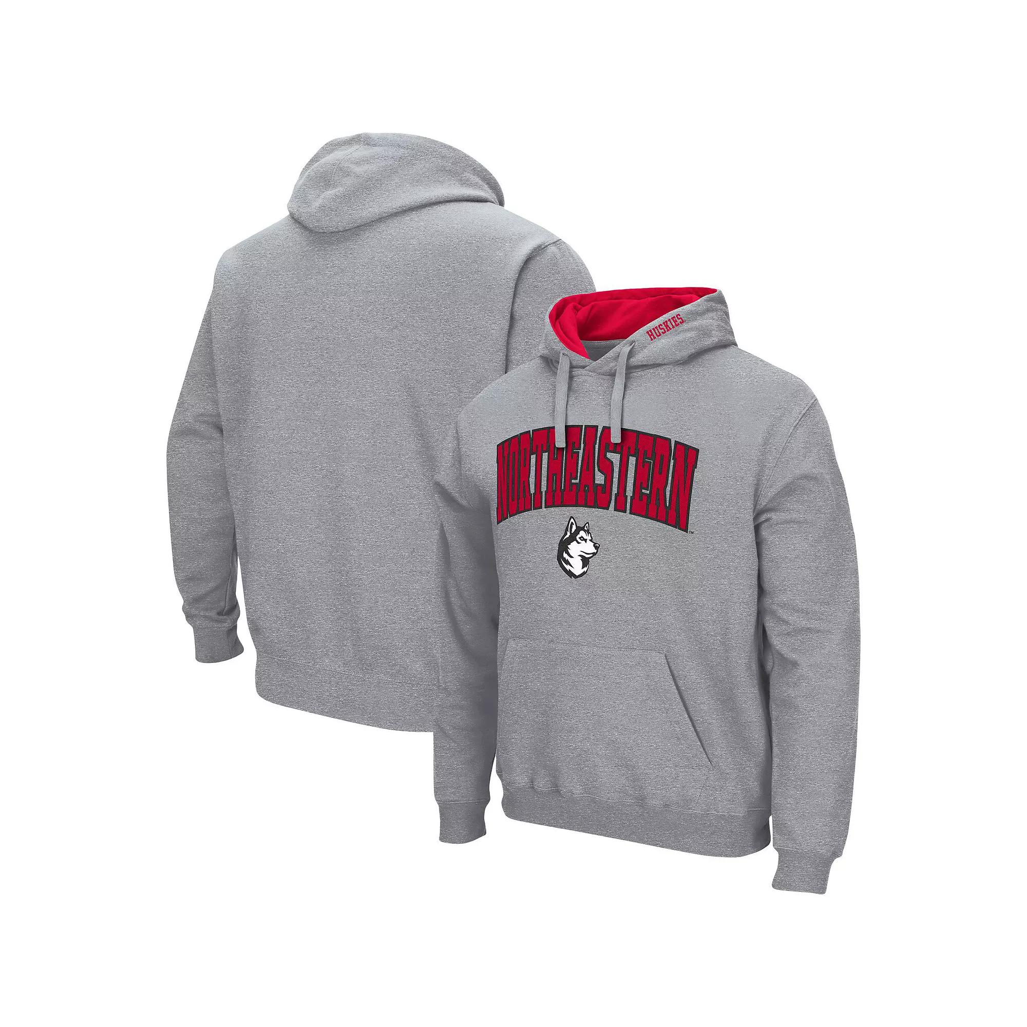 Men's Colosseum Heather Gray Arizona Wildcats Arch & Logo 3.0 Pullover Hoodie,  Product Image