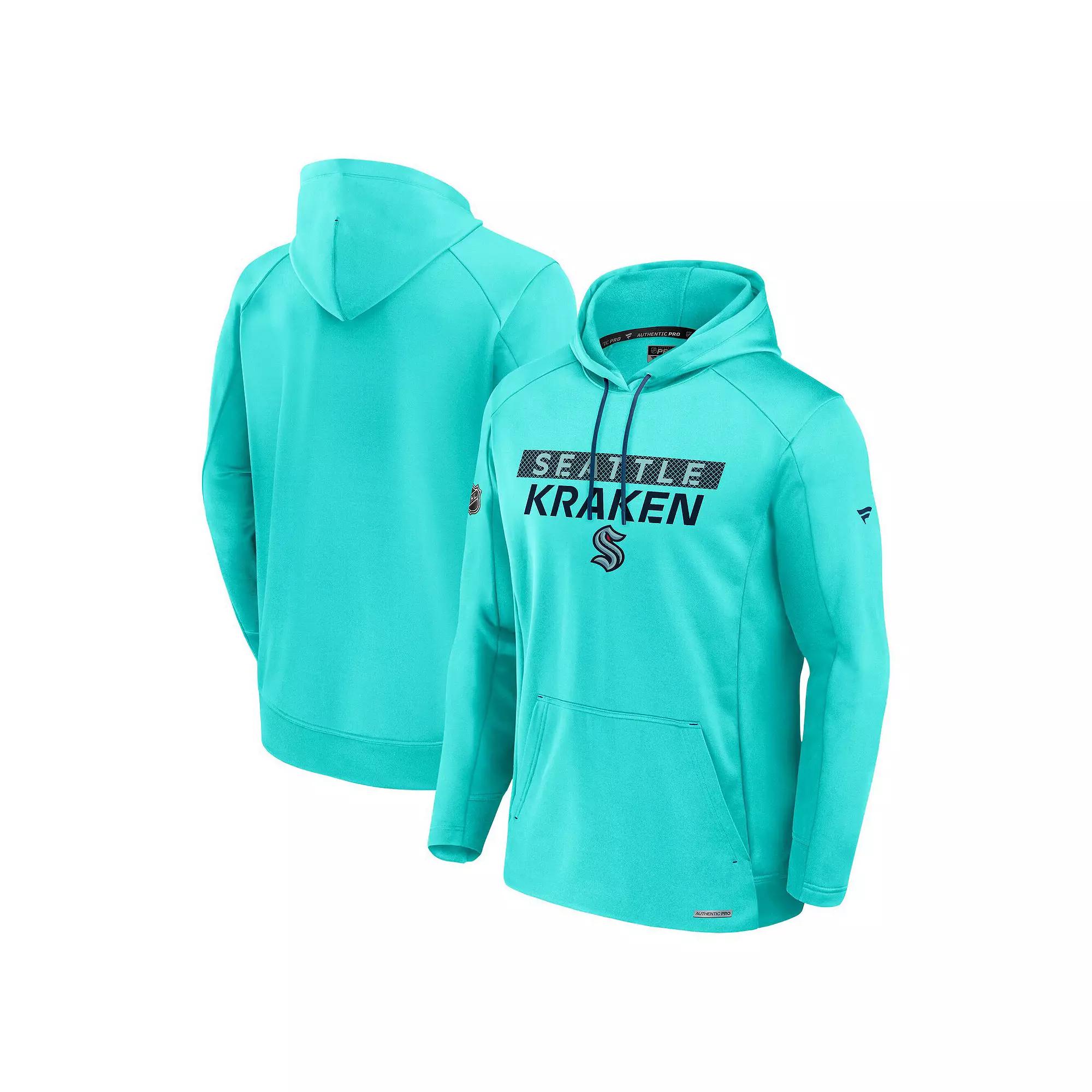 Men's Fanatics Blue Seattle Kraken Authentic Pro Rink Fleece Pullover Hoodie,  Product Image