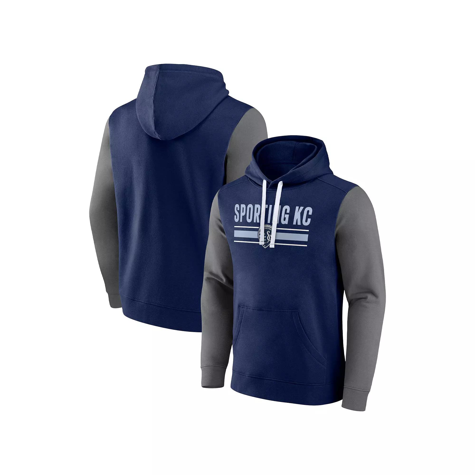 Men's Fanatics Branded Navy Sporting Kansas City To Victory Pullover Hoodie,  Product Image