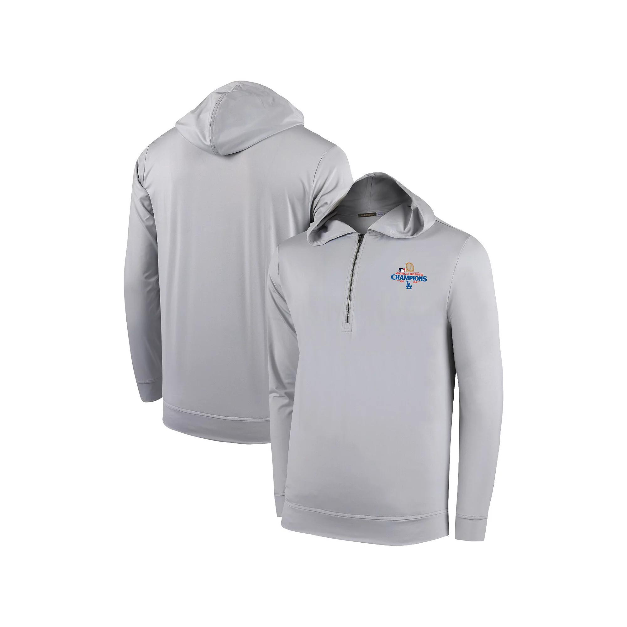 Men's White Los Angeles Dodgers 2024 World Series Champions  Seabreeze Half-Zip Hoodie, Size: Small Product Image