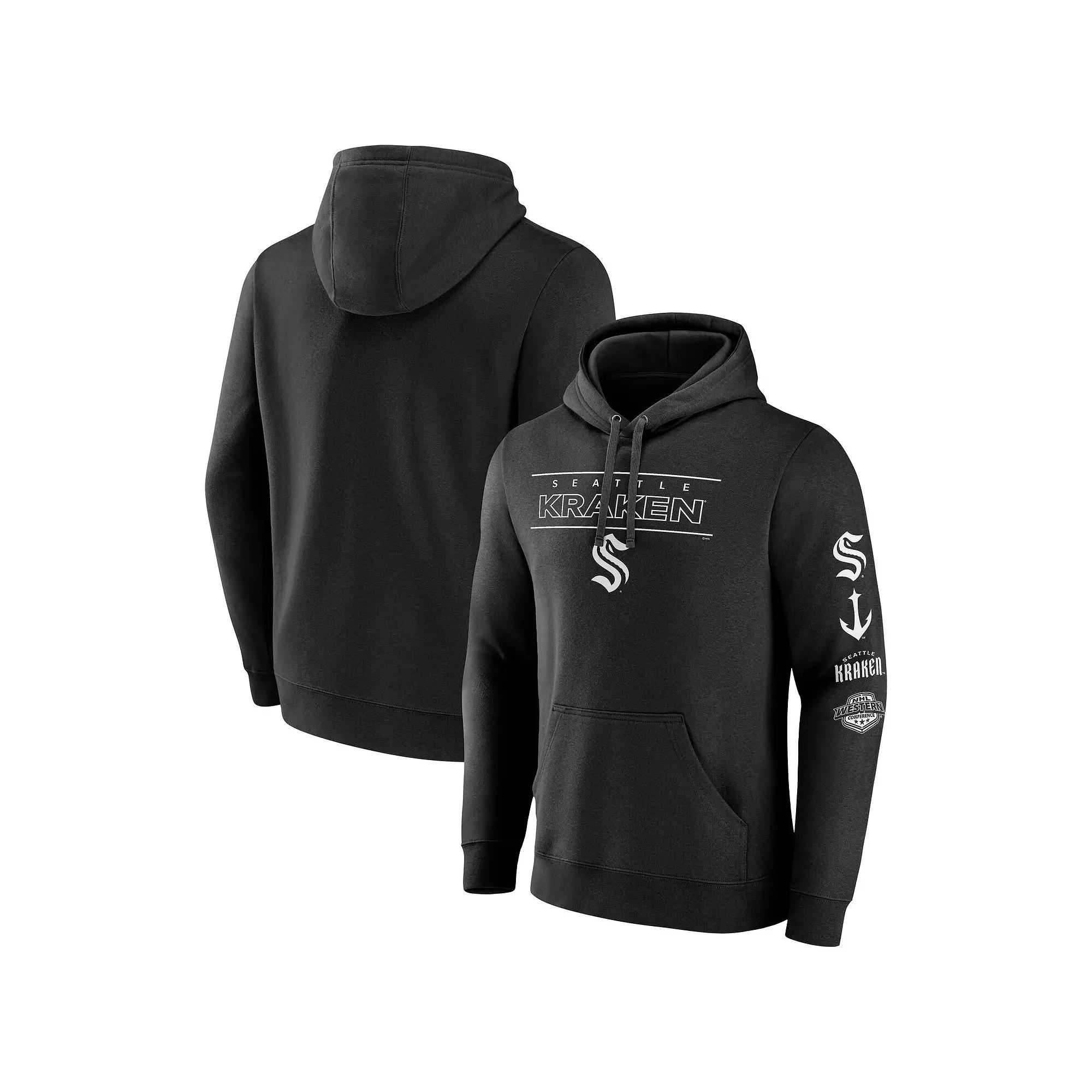 Men's Fanatics Black Seattle Kraken Bank Shot Fleece Pullover Hoodie,  Product Image