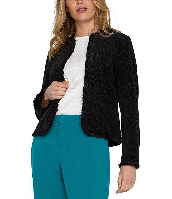 Liverpool Los Angeles Fray Edge Collarless Long Sleeve Jacket Product Image