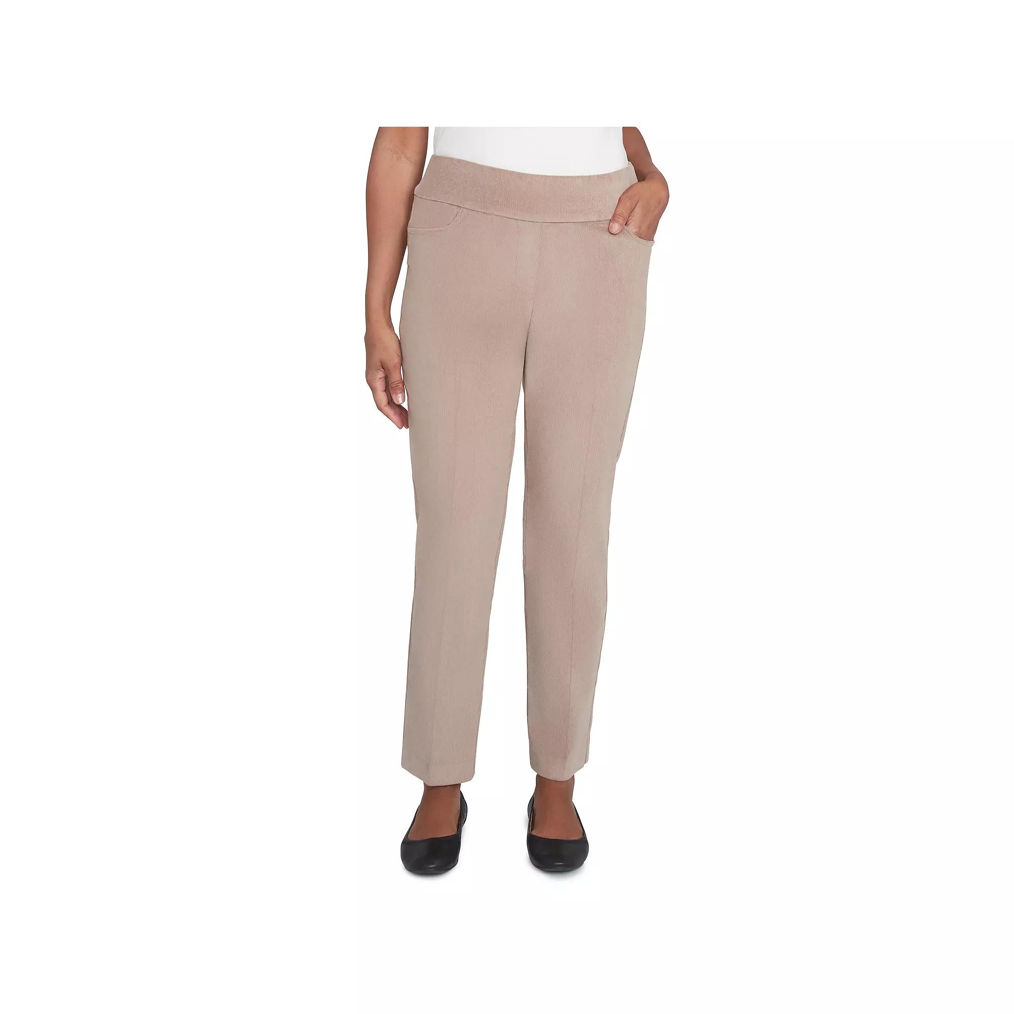 Women's Alfred Dunner Classic Balanced Short Mid-Rise Pants, Size: 12 Short, Fawn Product Image