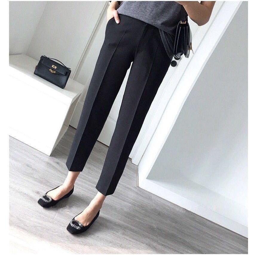 Maternity High Waist Plain Cropped Tapered Pants Product Image