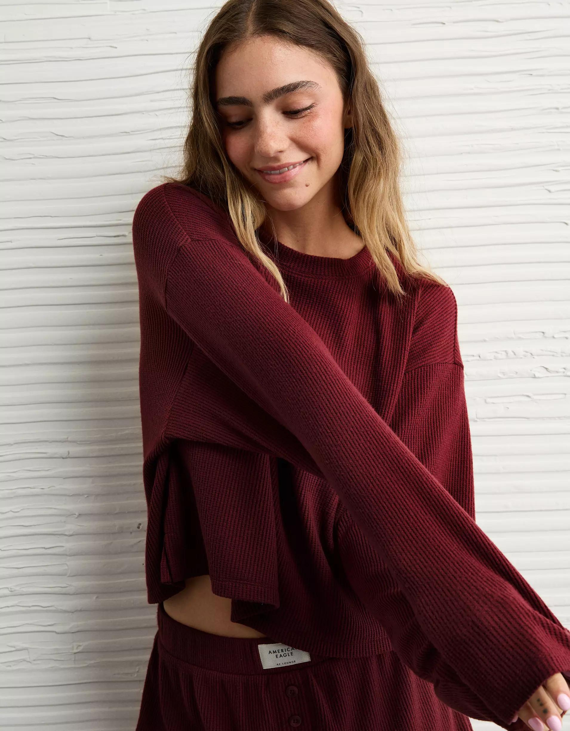 AE Luxe Plush Waffle Tee + Short Lounge Set Product Image