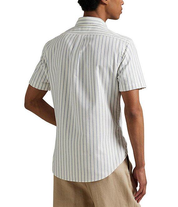 Polo Ralph Lauren Classic Fit Stripe Oxford Short Sleeve Woven Shirt Product Image