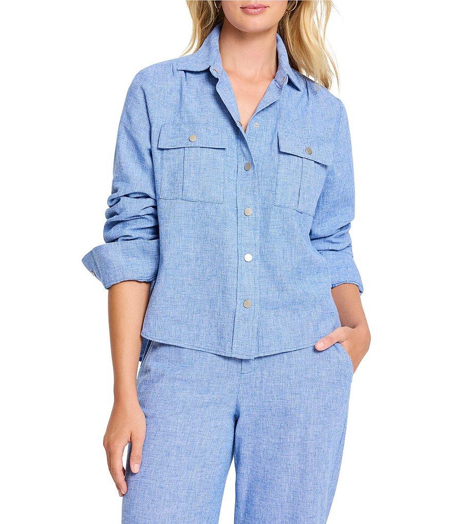 NIC + ZOE All-Around Point Collar Long Sleeve Shirt Jacket Product Image