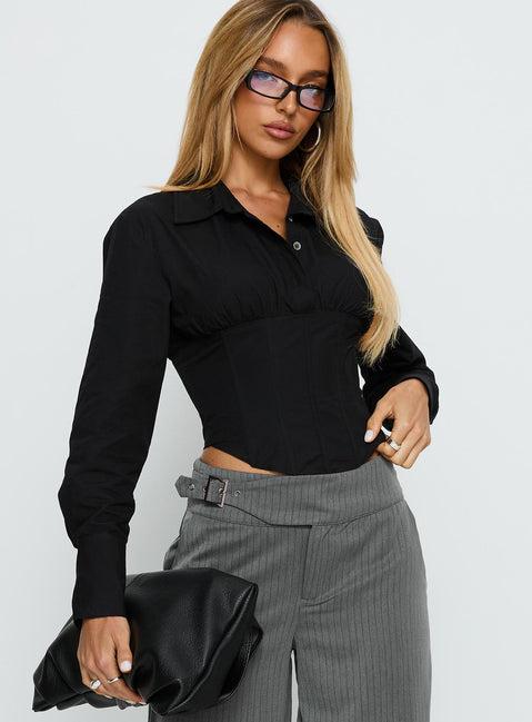 Darvell Corset Shirt Black Product Image