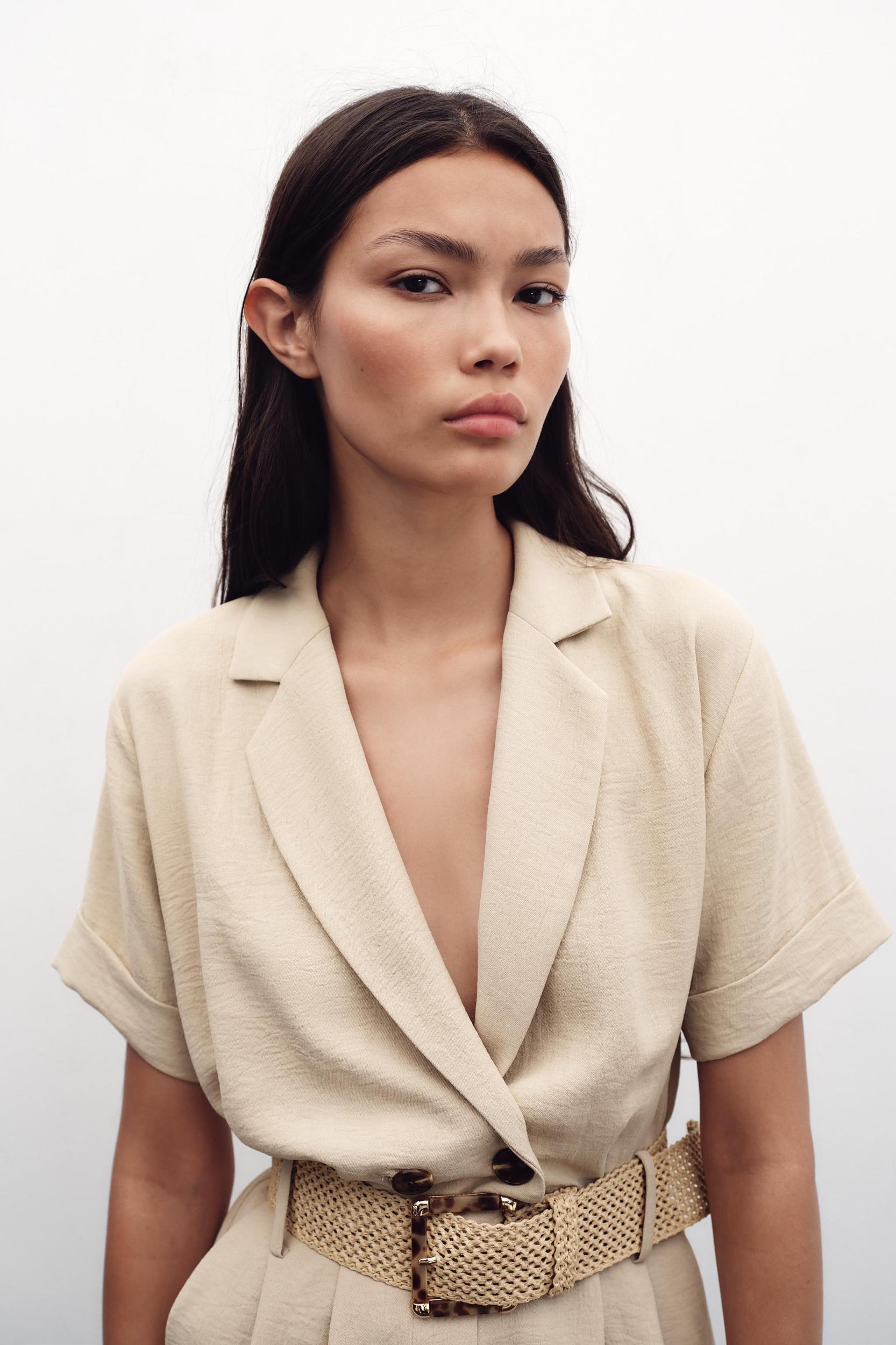 BELTED SHORT SLEEVE JUMPSUIT Product Image