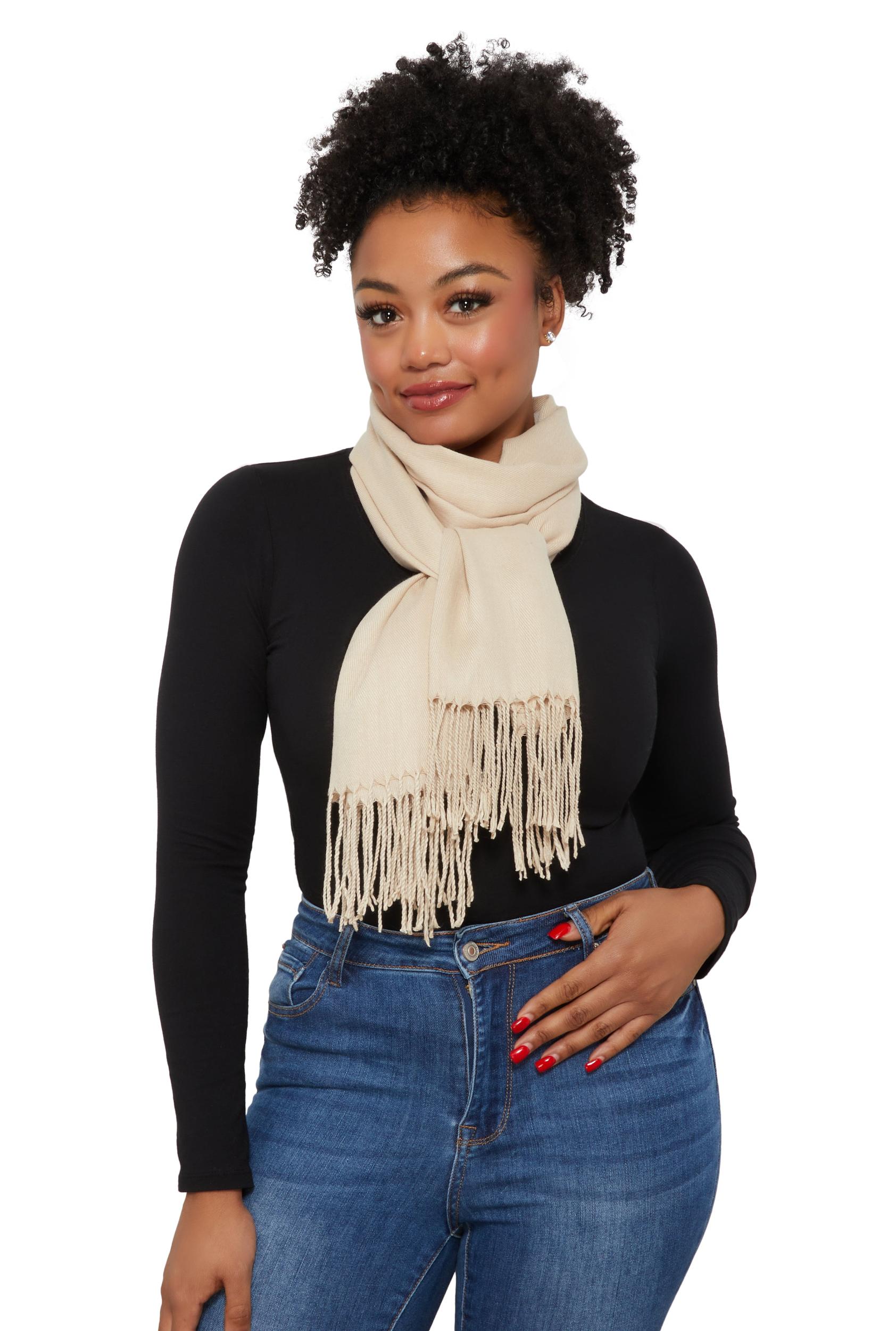 Womens Fringe Detail Pashmina Scarf Product Image