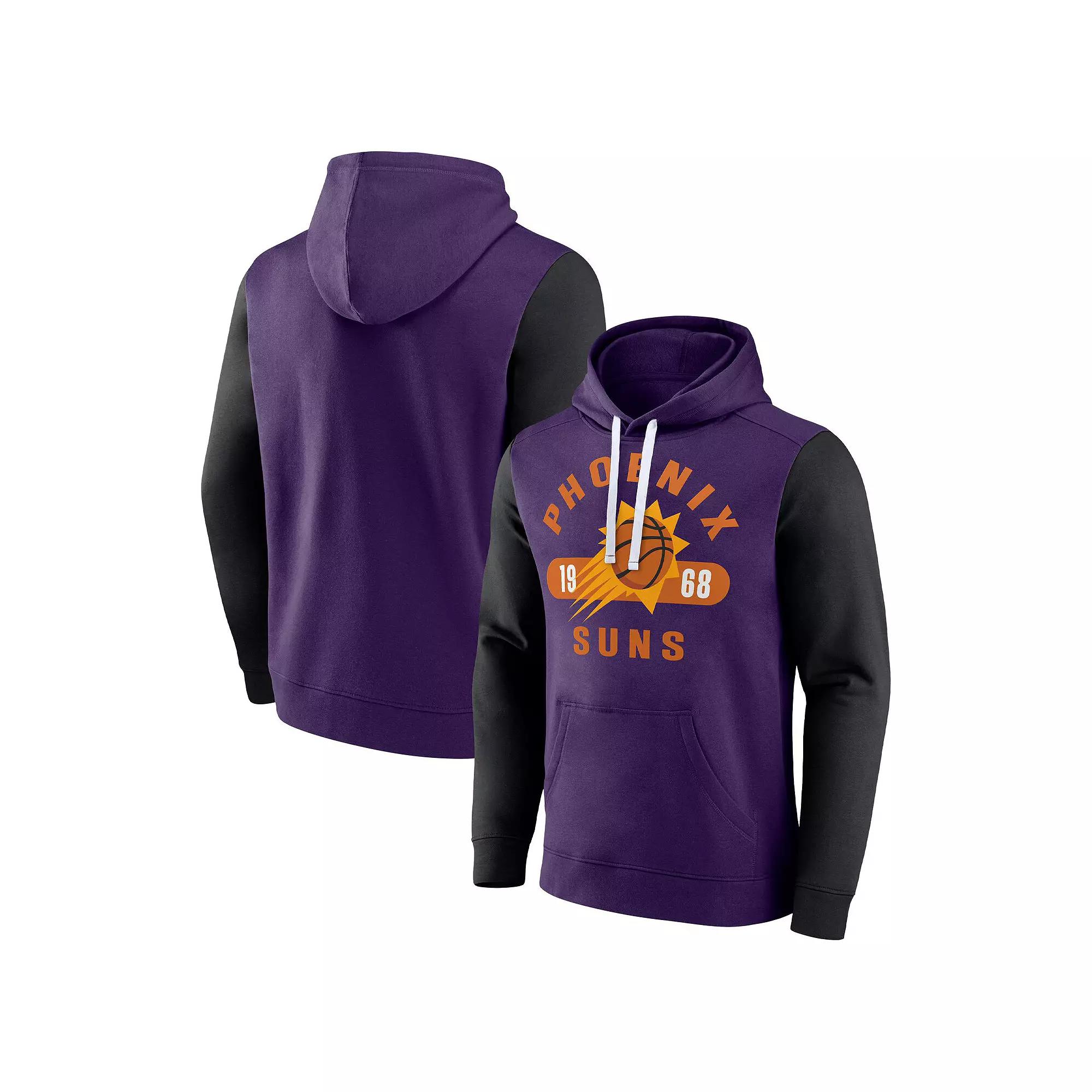 Men's Fanatics Branded Purple/Black Phoenix Suns Attack Colorblock Pullover Hoodie,  Product Image