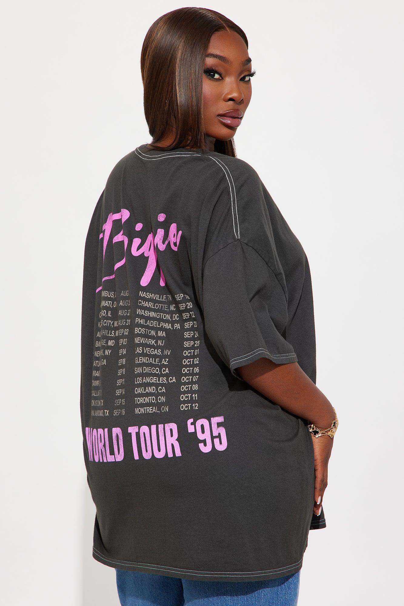 Biggie World Tour Washed Oversized Tee - Black Female Product Image