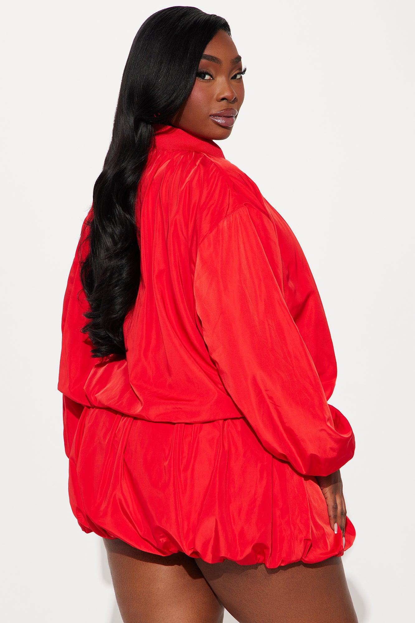 Sporty And Cute Bubble Skirt Set - Red Product Image