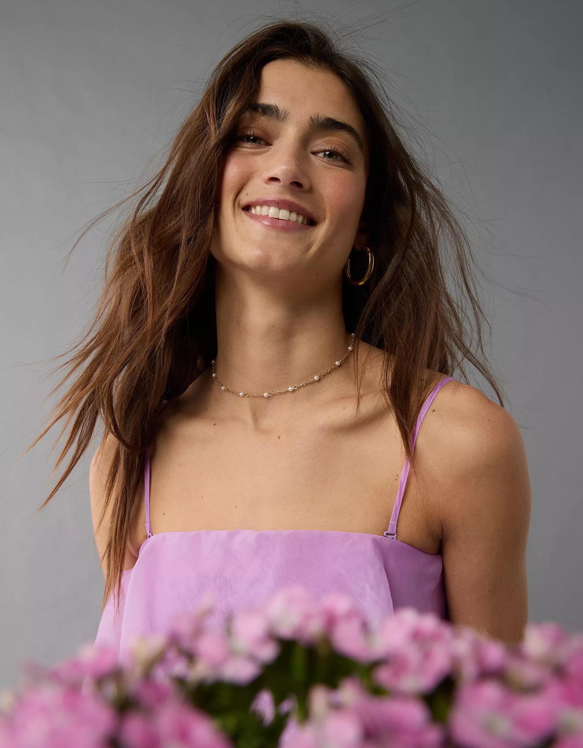 AE Strapless Ruffle Tiered Mini Dress Product Image