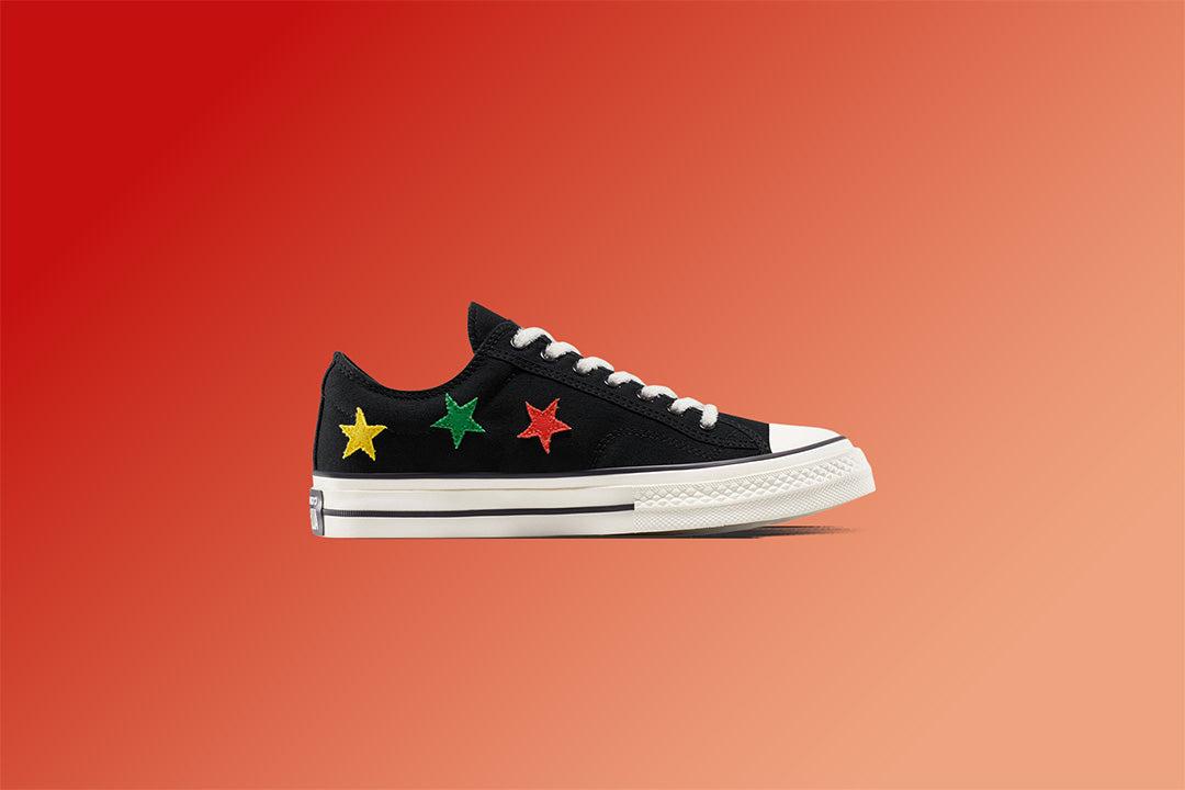 Converse x Daily Paper Star Player 76 Ox - Black/Fern Green/Cyber Yellow Male Product Image