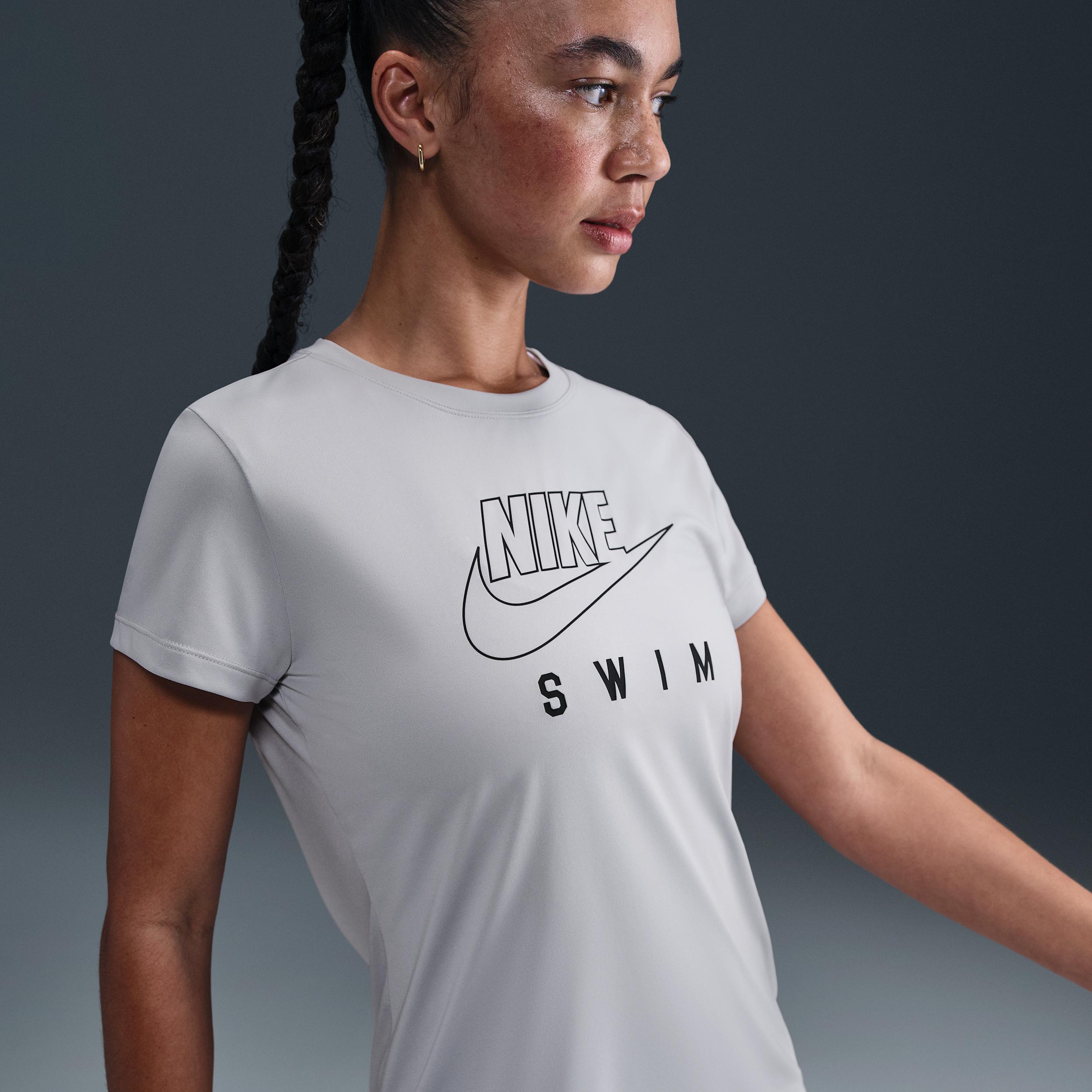 Nike Womens Swim Swoosh Hydroguard Short-Sleeve Top | NESSF326-079 Product Image