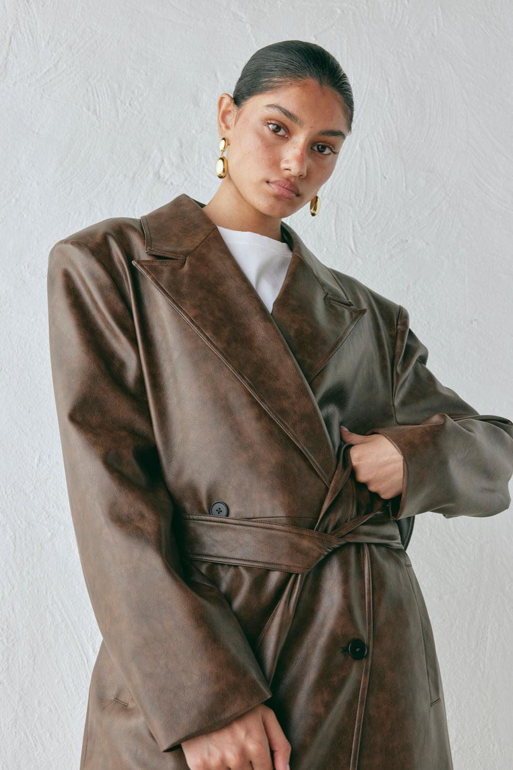 Zoa Trench Coat Coffee Product Image