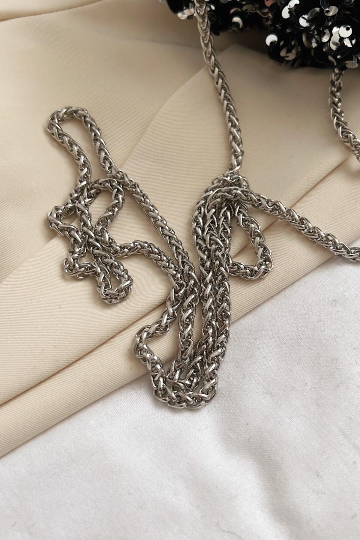 Sequin Chain Drawstring Bucket Bag Product Image