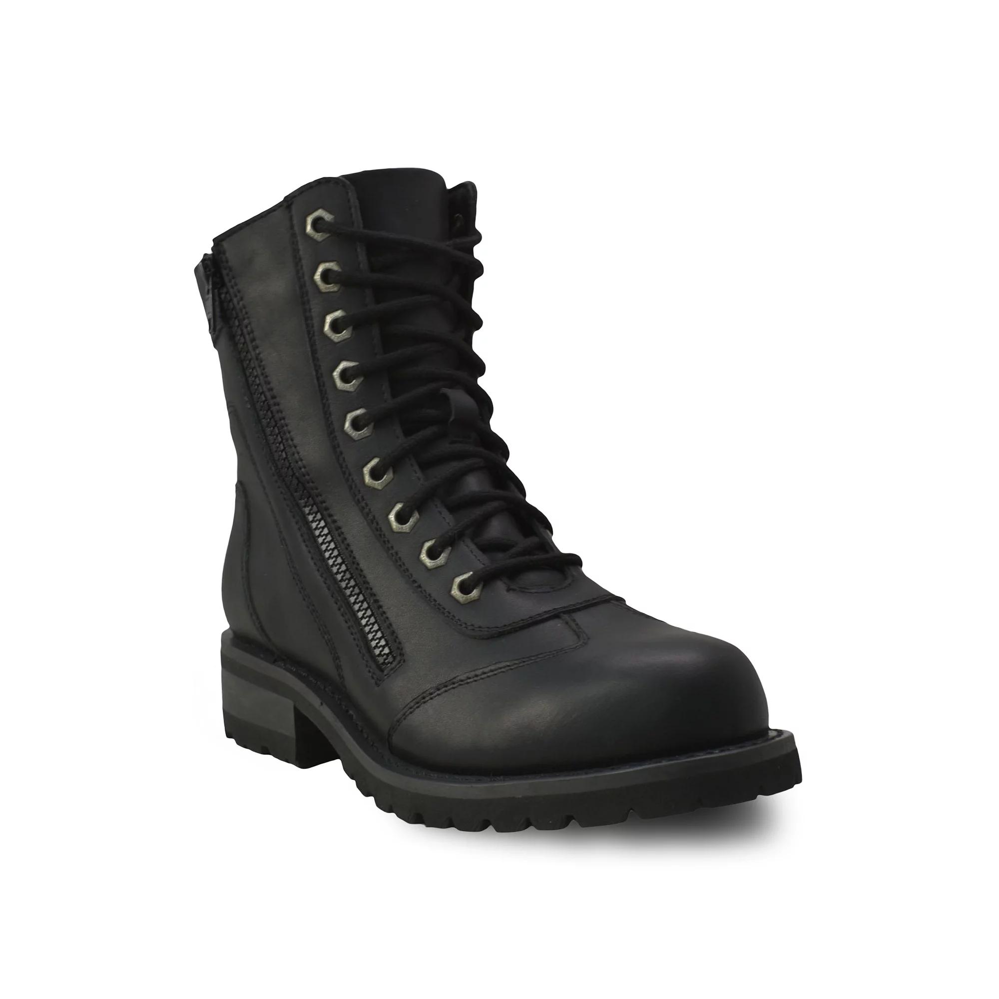 Ride Tecs Women's 8-Inch Leather Biker Boots, Size: 6.5, Black Product Image