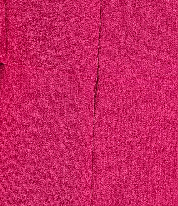 Kensie Chiffon Surplice V-Neck Short Flutter Sleeve Ruffle Overlay Wide Leg Jumpsuit Product Image