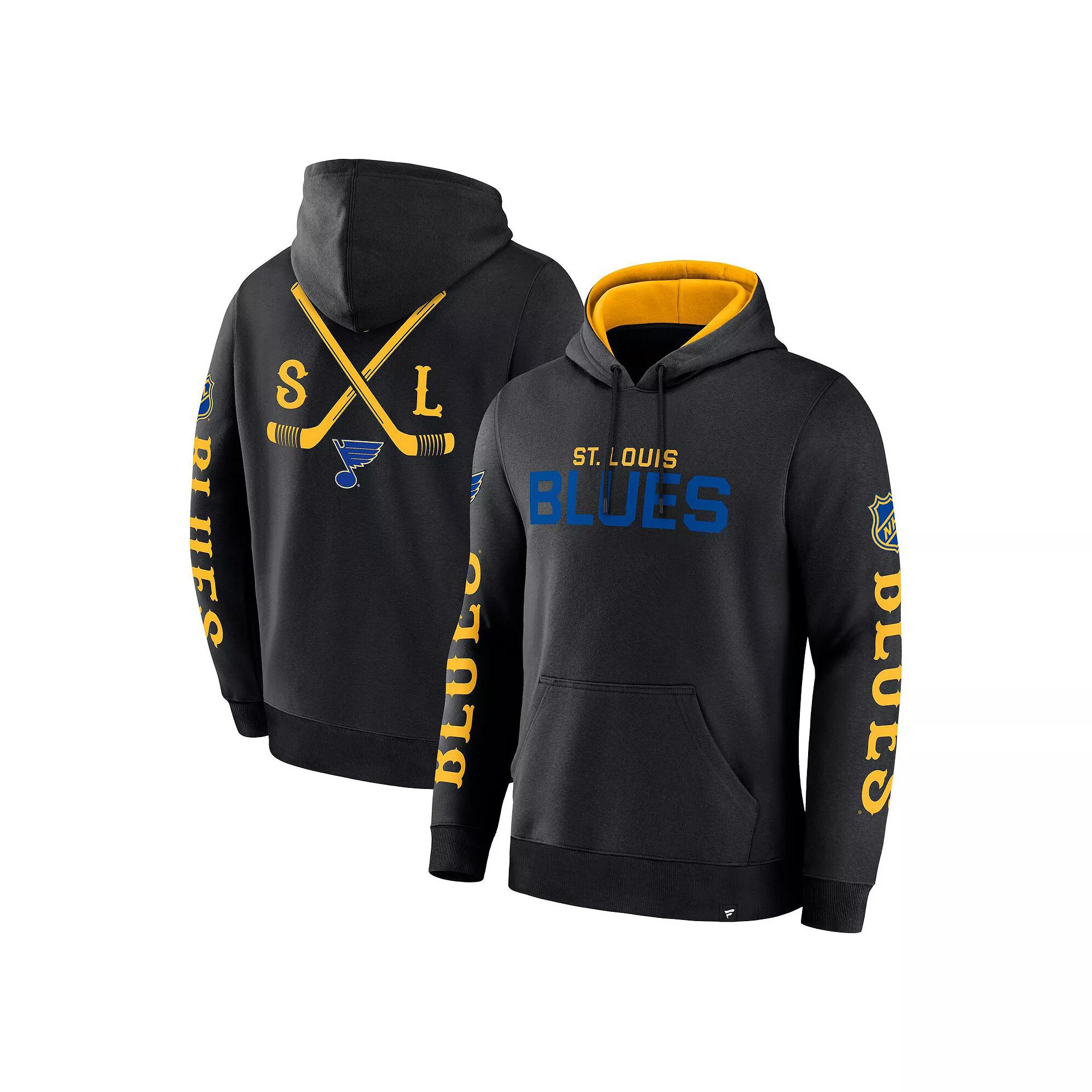 Men's Fanatics Black St. Louis Blues Big City Legacy Fleece Pullover Hoodie, Size: Medium Product Image