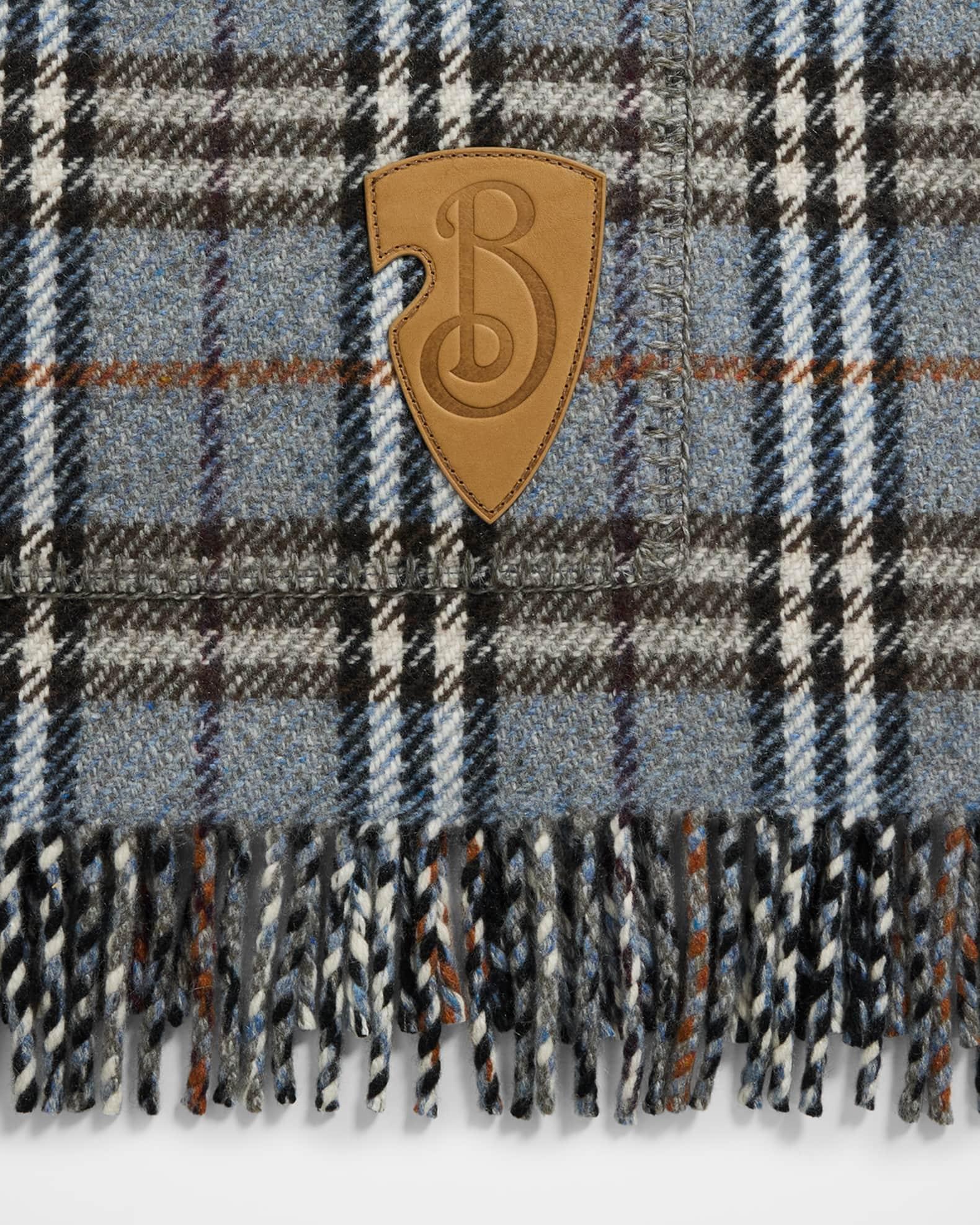 Men's Cashmere and Wool Reversible Scarf with Pockets Product Image