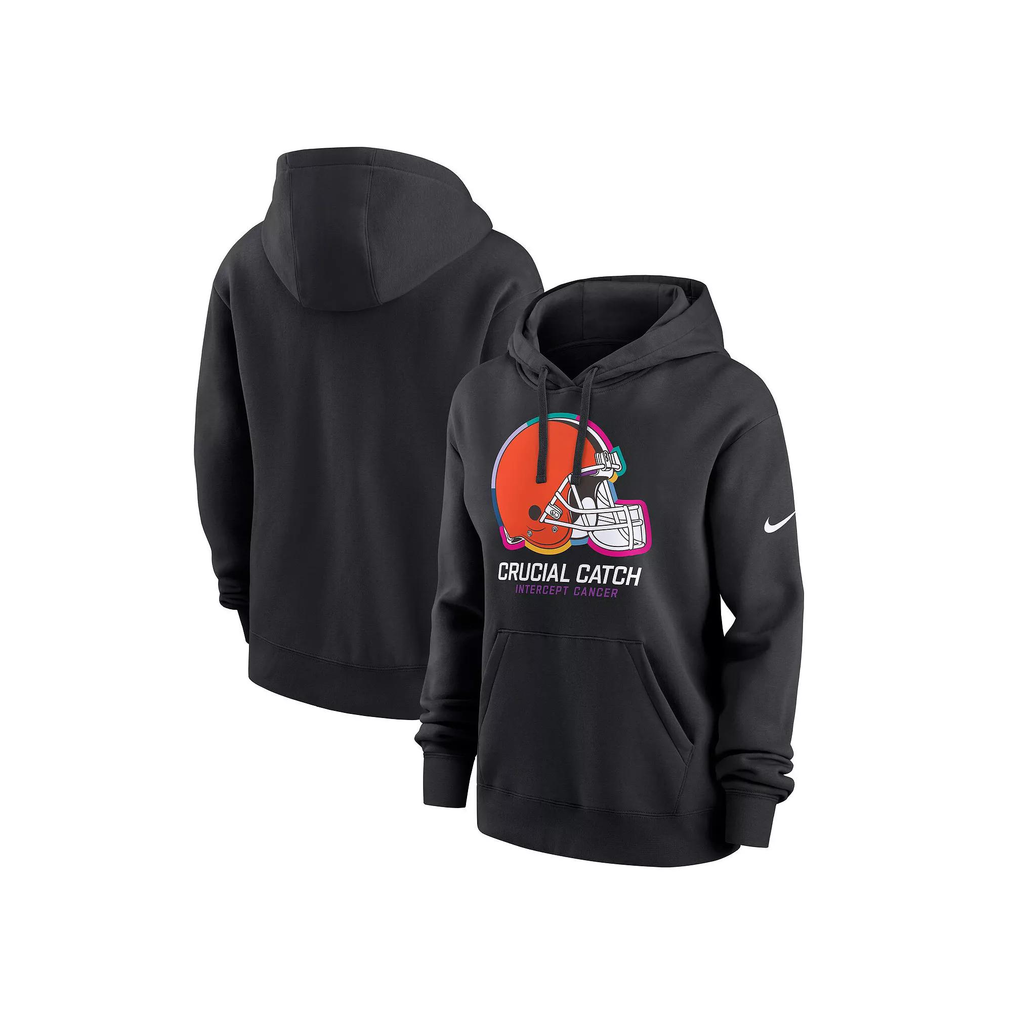 Women's Nike  Black Cleveland Browns 2024 NFL Crucial Catch Club Pullover Hoodie, Size: XL Product Image