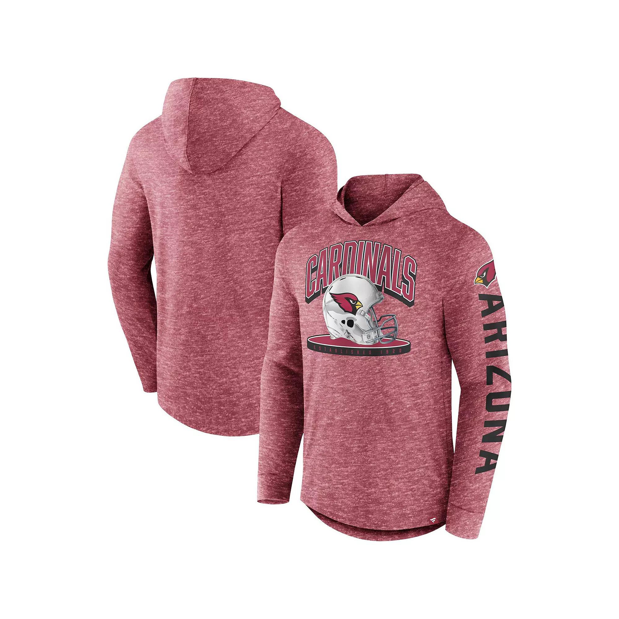 Men's Fanatics Branded Cardinal Arizona Cardinals Helmet Platform Long Sleeve Hoodie T-Shirt, Size: 4XL, Red Product Image