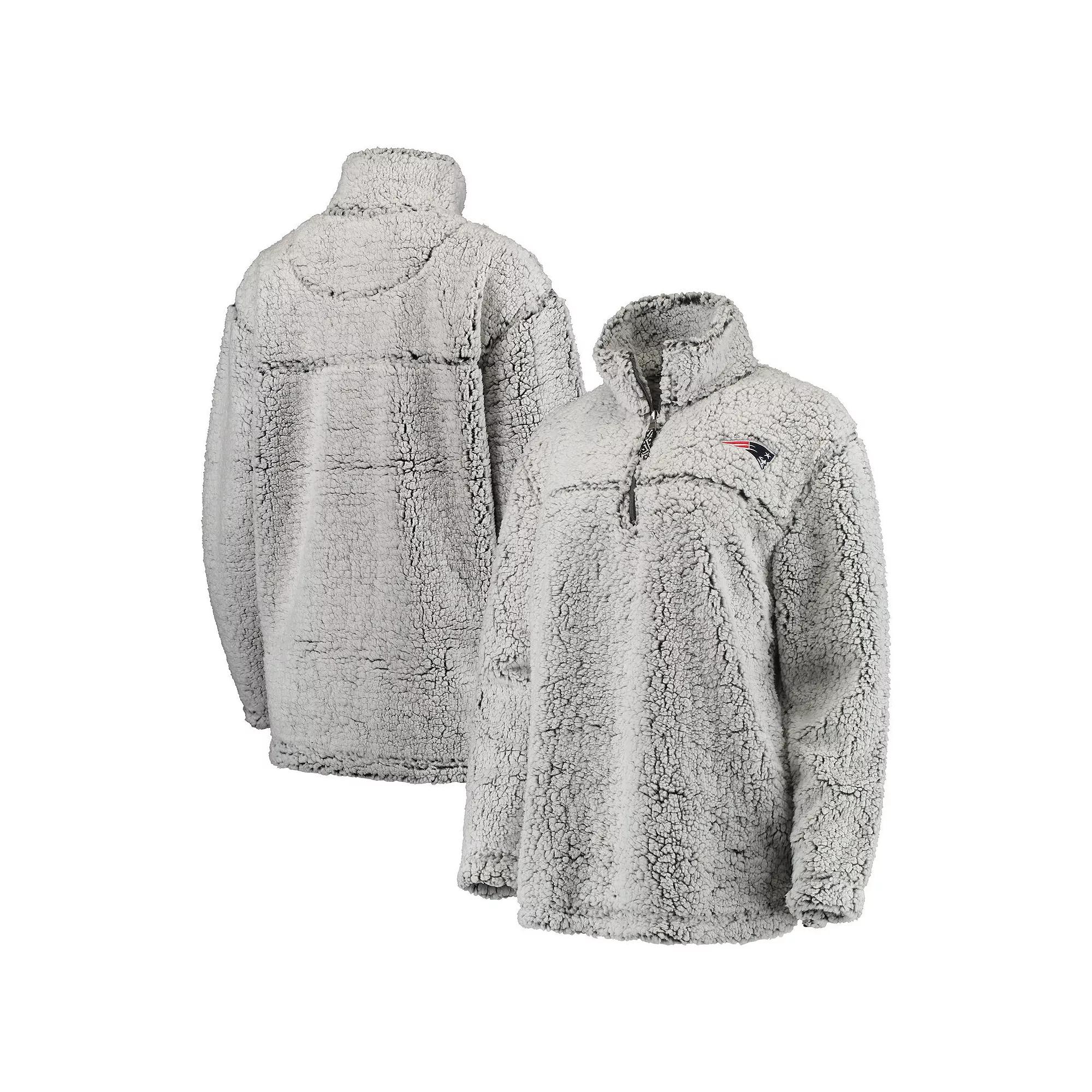 Women's Gray Green Bay Packers Sherpa Quarter-Zip Pullover Jacket,  Product Image